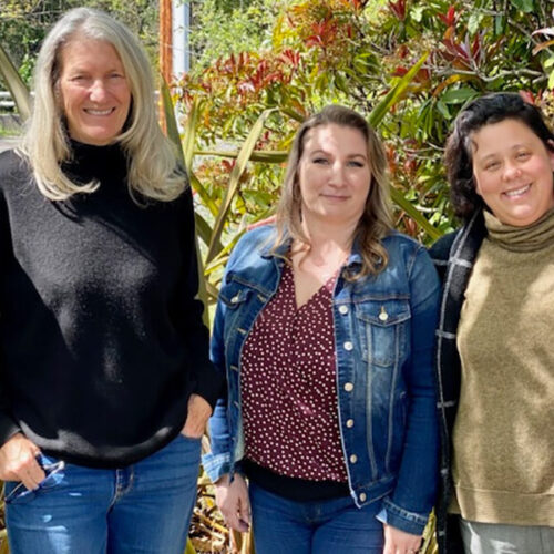 Dr. Daniela Dominguez, Kim Bender, Samantha Guthman, Jade Weymouth and Alma Bowen at the first planning meeting for the Cloverdale Community Wellness Center design process.